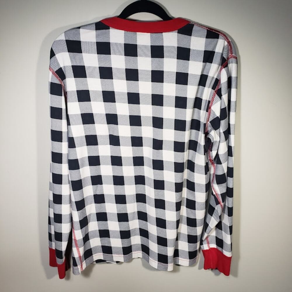Hanna Andersson Pajama Set Organic Cotton Women's Large Black White Check Red - Picture 3 of 13